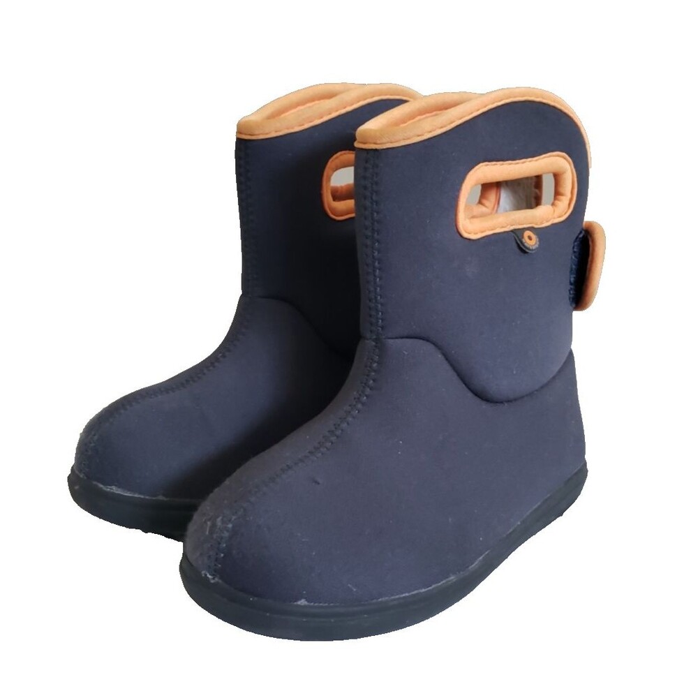 Baby Bogs II Solid Boots Blue Insulated Waterproof Faux Fur Toddler Size 10